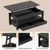 Greenstell 39.4 inch Vintage solid wood gas pressure lift coffee table with drawers and hidden compartments for storage, Black - 4 of 4