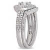 EVERLY JEWELRY | Sterling Silver 1/4 CT TW Diamond Halo Split Shank Bridal Set - 2 of 4