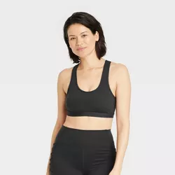 Women's Light Support Simplicity Mesh Sports Bra - All in Motion™ Black XS
