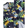 Men's Hawaiian Shirt Short Sleeve Linen Button Down Shirts Casual Floral Printed Beach Shirts with Pocket - 2 of 4