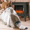 HOMCOM 24" Electric Fireplace Stove, 1000W/1500W Freestanding Fireplace Heater with Adjustable Temperature, Overheat Protection, Black - 2 of 4