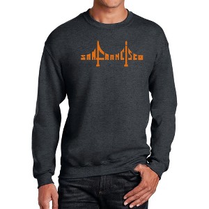LA Pop Art Men's Word Art Crewneck Sweatshirt - San Francisco Bridge - 1 of 4