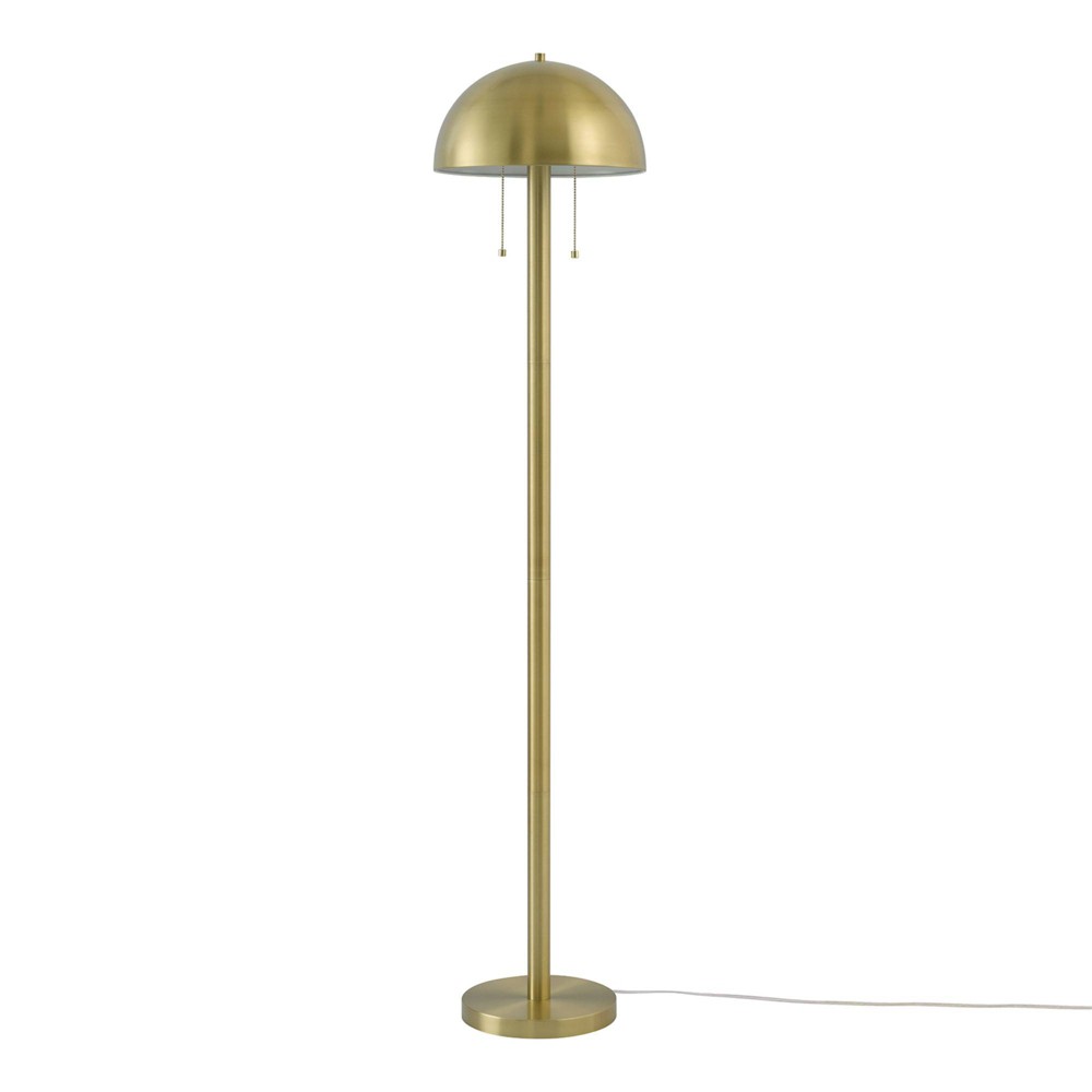 Photos - Floodlight / Street Light 60" Novogratz X Globe Haydel 2-Light Matte Brass Floor Lamp: Vintage Style