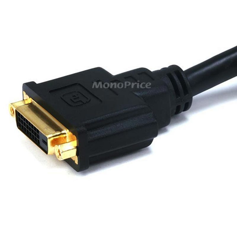 Monoprice DVI Extension Cable - 6 Feet - Black | 28AWG Dual Link Digital 24-pin Male to 24-pin Female Gold Plated, 3 of 4