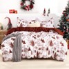 Christmas Duvet Cover Queen / King, Reversible Printed Comforter Cover Set Holiday Decorative Bedding, Soft Microfiber Red Duvet + 2 Pillow Shams - 2 of 4