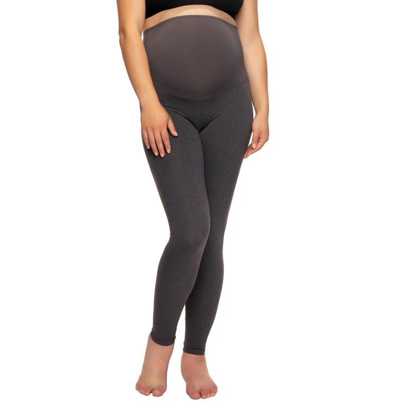 Felina Women's Velvety Soft Maternity Leggings For Women - Yoga Pants For Women, Maternity Clothes - (2-Pack), 2 of 6