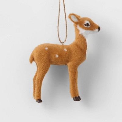 Faux Fur Deer Christmas Tree Ornament Light Brown with Spots - Wondershop™