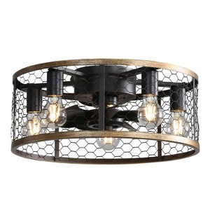 BestParts 20" Industrial Caged Ceiling Fan with Remote Control, Reversible Motor, Energy Efficiency - 1 of 4