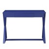 Vynxaria 1-Drawer Writing Desk - Twilight Blue, X-Shaped Wooden Base, Multi-Use (Console Table for Living Room/Entryway) - 4 of 4