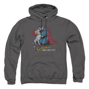 Superman And His Dog Adult Pull-Over Hoodie - 1 of 4