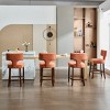 Rustic Linen Counter High Chairs with Back,Mid Century Chair,Upholstered Armless Chair for Compact Dining Area or Living Room-Maison Boucle - 3 of 4