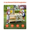 VEVOR Mud Kitchen for Kids, Wooden Toy Play Kitchen Set with Stoves, Tank, Faucet, Storage Bag, Metal Baskets, and Cookware Pots, Wood Color - 4 of 4