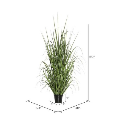 Evergreen Elegance 60" Lush Artificial Ryegrass in Sleek Black Pot