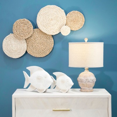 Sagebrook Home Creative Fish Sculpture for Living Room, Bedroom or Office Decor, Whitewash