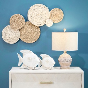 Sagebrook Home Creative Fish Sculpture for Living Room, Bedroom or Office Decor, Whitewash - 1 of 4