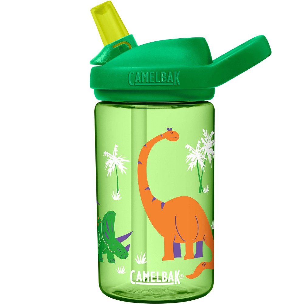 CamelBak Eddy+ Kids' 14oz Tritan Renew Water Bottle - Green Dinosaur Island