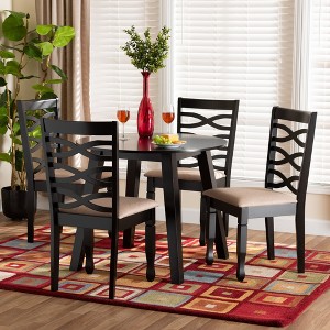 Baxton Studio Ruby Modern Beige Fabric and Dark Brown Finished Wood 5-Piece Dining Set - 1 of 4