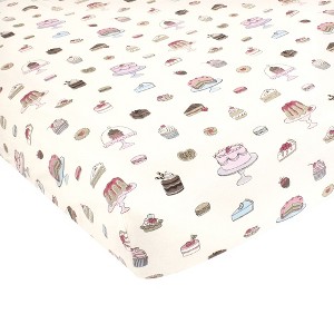 Hudson Baby Infant Girl Cotton Fitted Crib Sheet, Sweet Bakery, One Size - 1 of 2