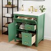 30" Bathroom Vanity with Ceramic Sink, Ample Storage Cabinet, Soft Close Doors & Drawers, Modern Freestanding Vanity - 2 of 4