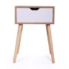 Resenkos Set of 2 Wooden Nightstand with Drawer, 23"H, Walnut Brown - 4 of 4