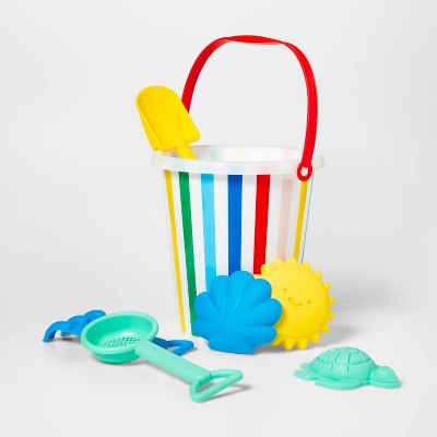 7 Piece Rainbow Sand Bucket Set - Sun 