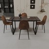 NicBex Dining Table Set for 4 Modern Kitchen Table with Black Wooden Tabletop, Metal Frame and 4 Suede Chairs for Kitchen - 4 of 4
