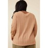 Women's Long Cuff Cable Knit Pullover - Plus - Hayden LA - 2 of 4