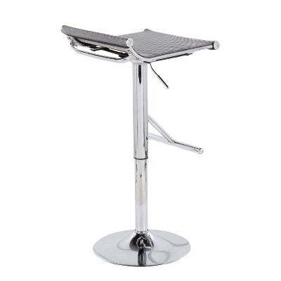 Mirage Ale Adjustable Silver Mesh and Chrome Swivel Barstool