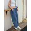Clearlove Womens Baggy Wide Leg Pants Casual Trousers Lounge Pants Drawstring Barrel Sweatpants with Pockets - 3 of 4
