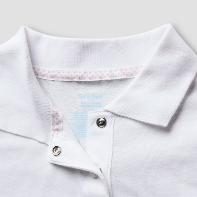 Cat & Jack Girls' 2pk Adaptive Short Sleeve Uniform Polo Shirts - Cat & Jack™ White XL — фото 3