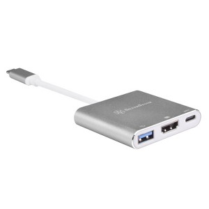 SilverStone Technology  USB 3.1 Type-C to USB Type-A USB Type-C PD(data or charging port) and 4K capable HDMI adapter(DP Alt Mode)Charcoalcable:100mm - 1 of 4