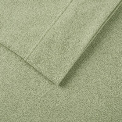Green Plaid Twin Polyester Micro Fleece Sheet Set
