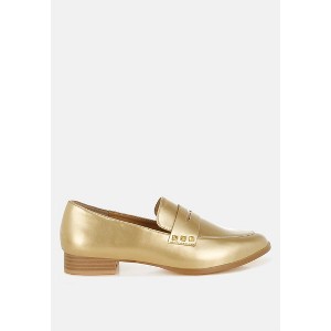 Winged Patent Pleather Penny Loafers Women - 1 of 4