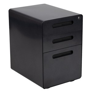 Emma and Oliver Ergonomic 3-Drawer Mobile Locking Filing Cabinet Storage Organizer - 1 of 4