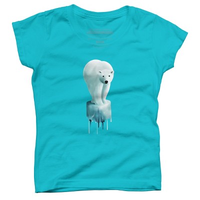 Girl's Design By Humans Polar Bear: Global warming By asitha T-Shirt