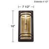 John Timberland Modern Wall Light Sconce Black Warm Brass Hardwired 7 1/2" 2-Light Fixture Clear Glass for Bedroom Bathroom Vanity - 4 of 4