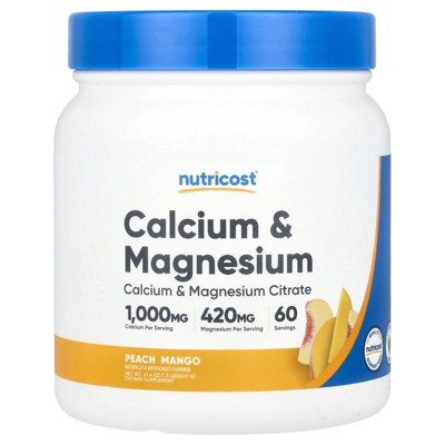 Nutricost Calcium & Magnesium, Peach Mango , 21.4 oz (600 g)
