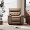 Manual Recliner Chair,360 Degree Swivel Single Sofa,Pu Leather Cozy Lounge Chair,Wide Single Recliner Chair with Side Pocket for Nursery,Bedroom - 2 of 4