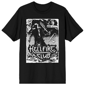 Stranger Things Lead Guitar Eddie Munson Adult Black Crew Neck Short Sleeve T-shirt - 1 of 4