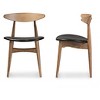 Set of 2 Edna Mid-Century Modern Dining Chairs: Black Faux Leather & Oak - Baxton Studio - 3 of 4