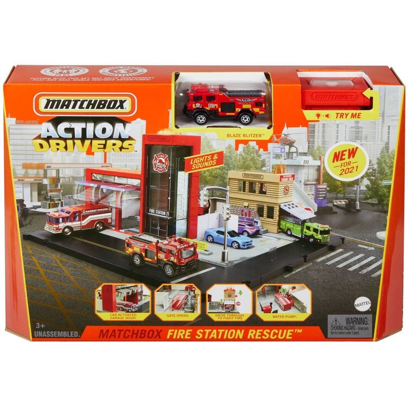Matchbox Action Drivers Matchbox Fire Station Rescue Playset, 6 of 10
