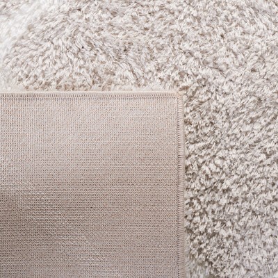 Tahoe Shag Gray and White Hand-knotted Runner Rug 2' x 9'