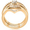 Pompeii3 1/2ct 4-Ring Stackable 10k Yellow Gold Diamond Solitaire Wedding Engagement Set - 2 of 4