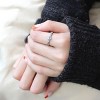 Slickblue Women's Round Sea Blue CZ Ring, Stainless Steel, Polished No Plating, Pave Style Jewelry, Size 5-10 - 3 of 4