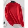 Coolmee Women's Christmas Sweatshirt Round Neck Ugly Christmas Tree Partern Sweater Long Sleeve Top for Holiday - 2 of 4
