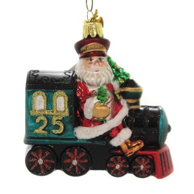 Noble Gems 4.0" Santa On Train Ornament Locomotive Claus  -  Tree Ornaments