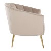 CAVINAS Velvet Accent Chair with Pleated Waves Backrest and Metal Legs,Modern Upholstered Living Room Chairs,Reading Chairs for Living Room - 3 of 4