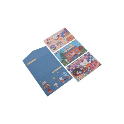 Unique Bargains Christmas Greeting Card Multicolor 5"x3.3" 1 Set