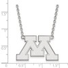 Black Bow Jewelry 10k White Gold Minnesota Golden Gophers NCAA Necklace 18 Inch - 2 of 4