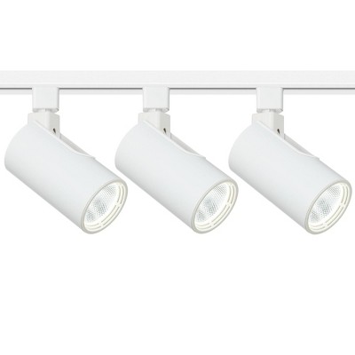 Pro Track 3-Light White Cylinder 20W LED Floating Canopy Track Kit